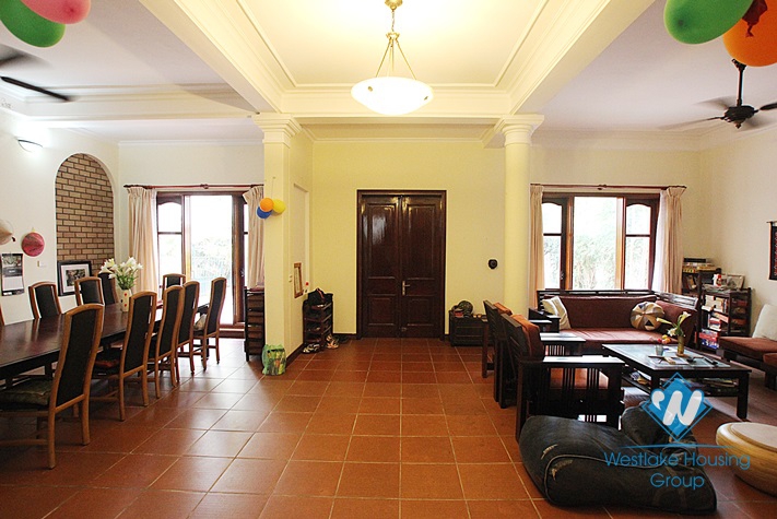 Charming house with nice design and big yard for rent in To Ngoc Van, Tay Ho, Ha Noi