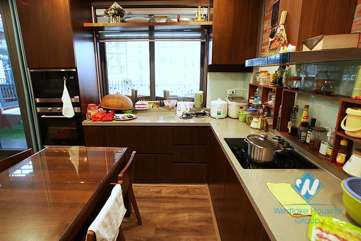 Three bedrooms apartment with huge balcony for rent in Hoang Quoc Viet, Cau Giay area.