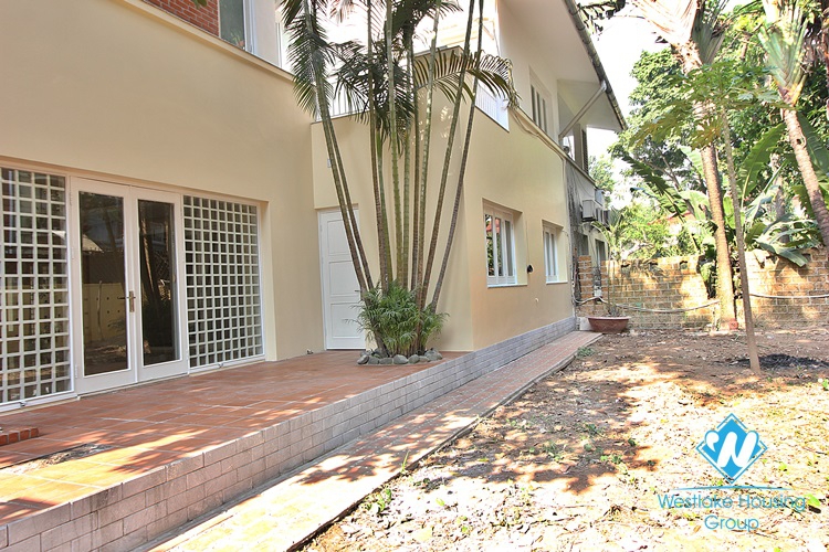 An ambassador villa with garden for rent in Ho Tay Villa Compound