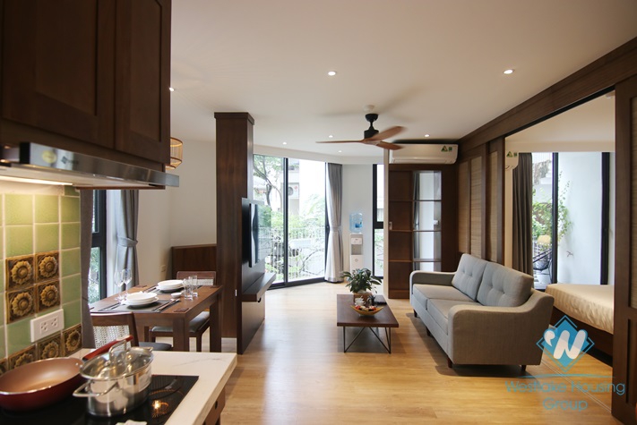 Pretty Japanese styling apartment for rent on Linh Lang street, Ba Dinh