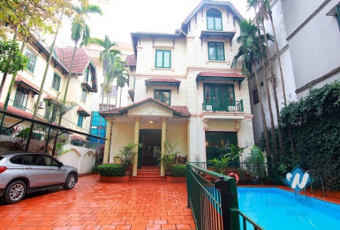 Beautiful house with big swimming pool for rent in Tay Ho District, Ha Noi