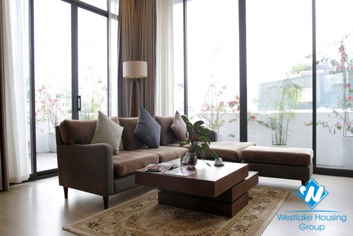 Japanese-style two bedroom apartment for rent in Truong Han Sieu Hoan Kiem