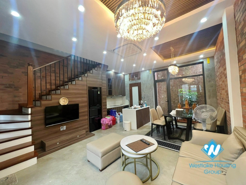 Modern furnished two bedroom house for rent in Ngoc Thuy near French international school.