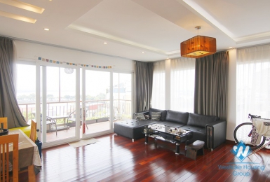 Lake view apartment with big balcony for rent in Truc Bach area, Ba Dinh District 