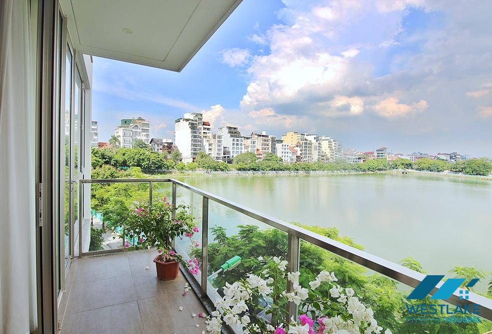 Gorgeous lake view 4 beds apartment for rent on Quang An, Tay Ho