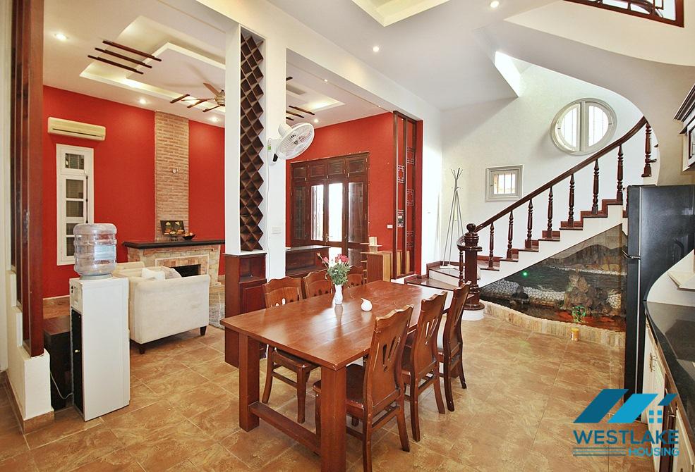 Three bedrooms house with big yard for rent in Tay Ho, Ha Noi