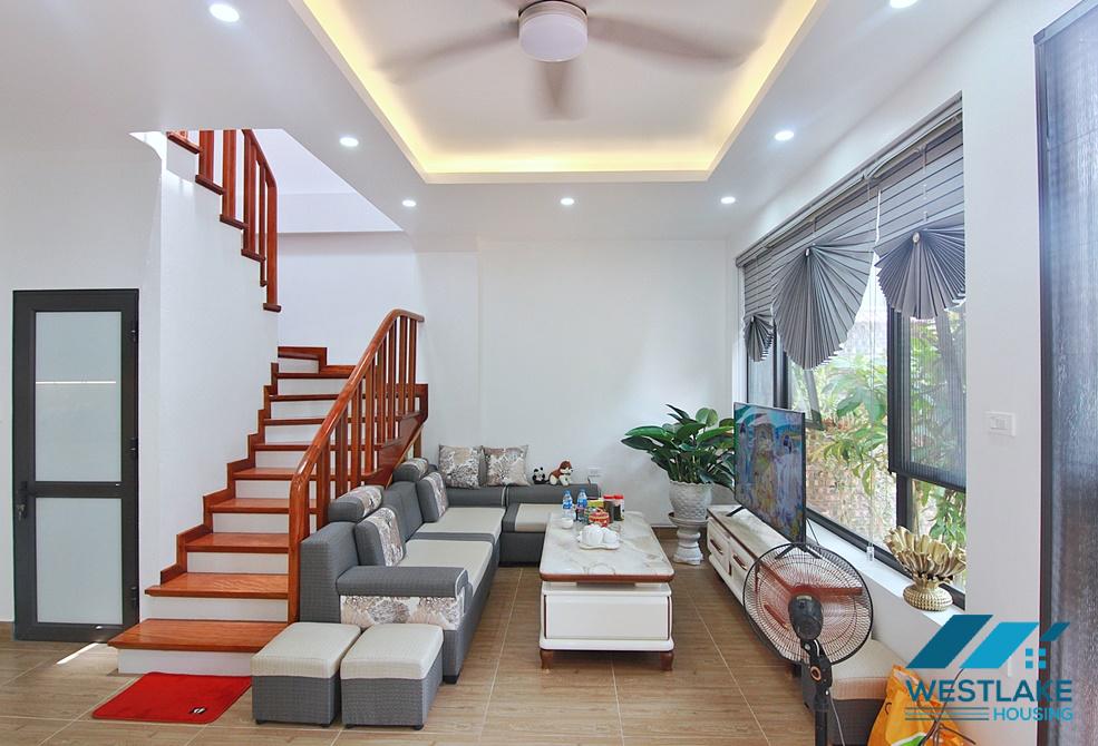 Green house with big yard for rent in An Duong, Tay Ho area