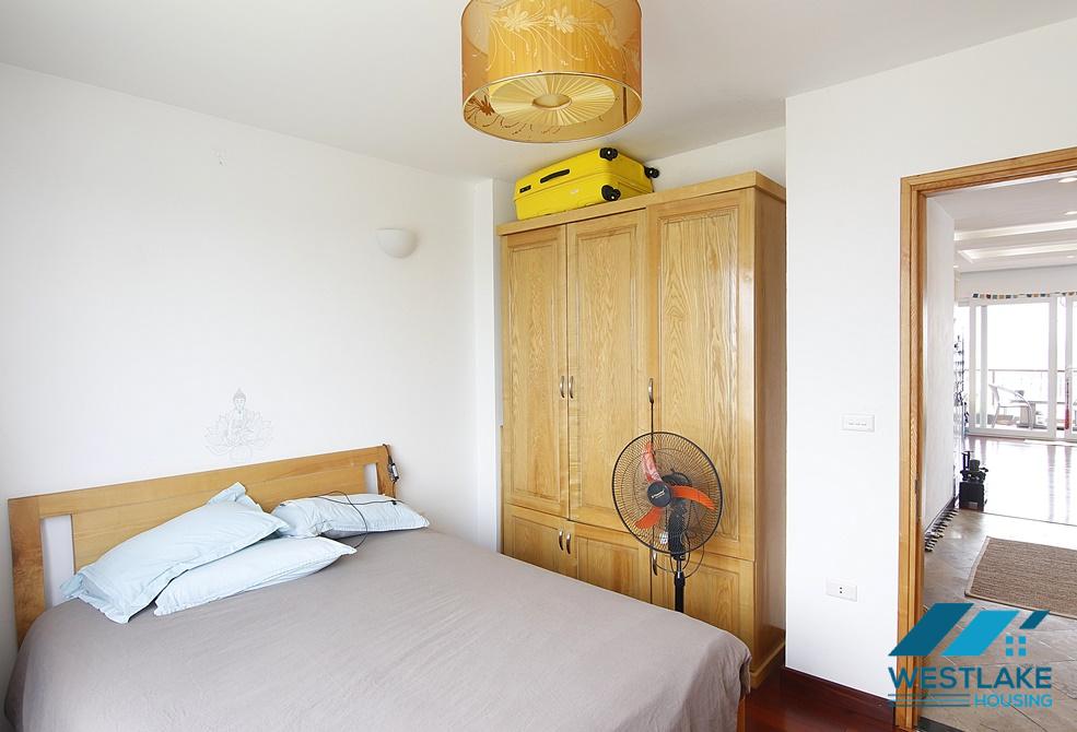 Lake view apartment with big balcony for rent in Truc Bach area, Ba Dinh District