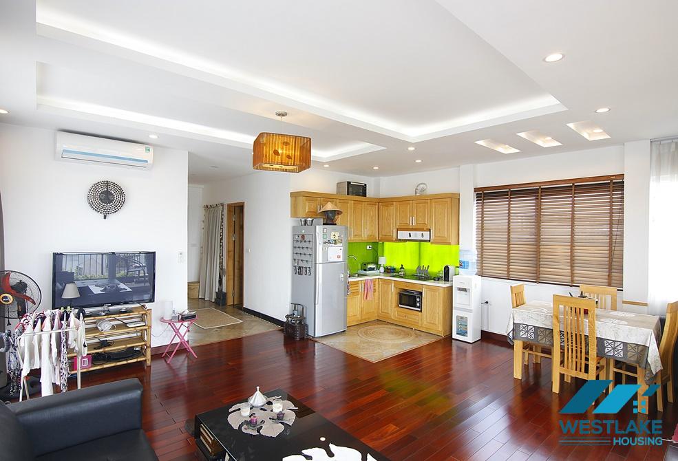 Lake view apartment with big balcony for rent in Truc Bach area, Ba Dinh District