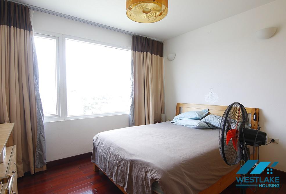 Lake view apartment with big balcony for rent in Truc Bach area, Ba Dinh District