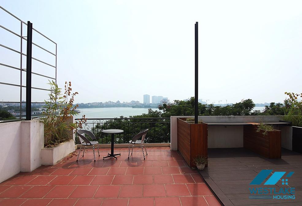 A new 1 bedroom apartment with lake view for rent in Nhat Chieu, Tay ho