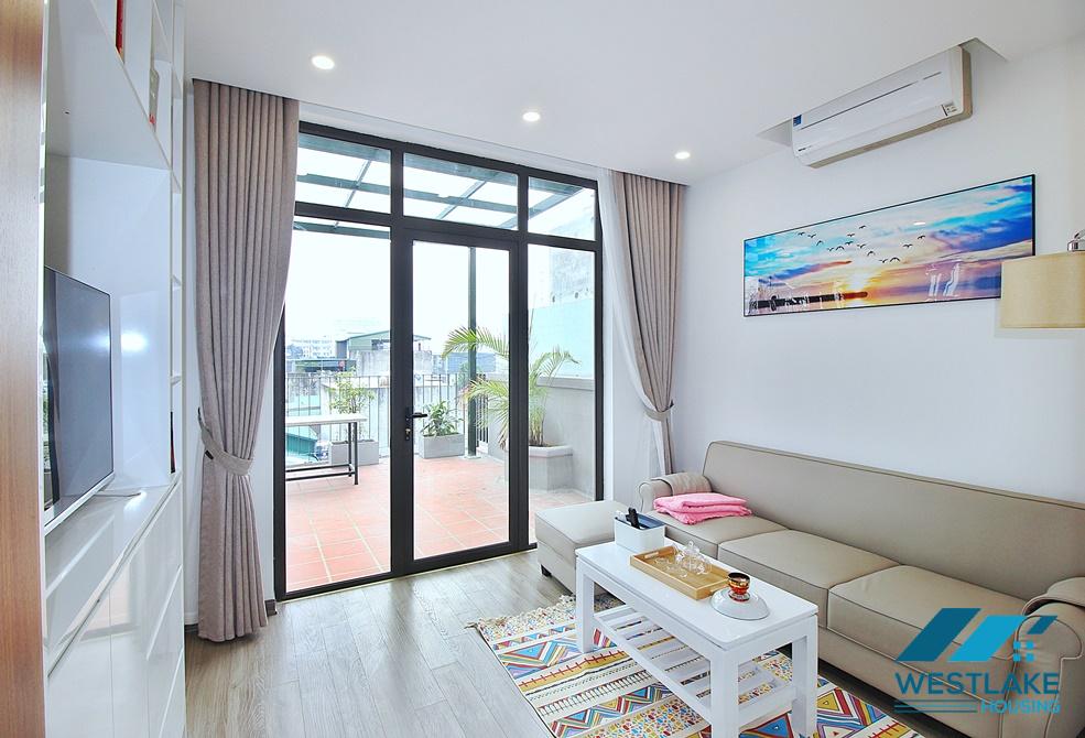 Huge balcony 1 bedroom apartment for rent in To Ngoc Van st, Tay Ho