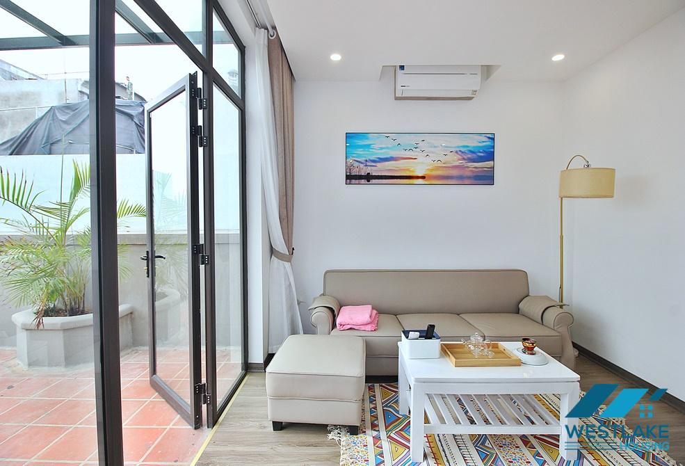 Huge balcony 1 bedroom apartment for rent in To Ngoc Van st, Tay Ho