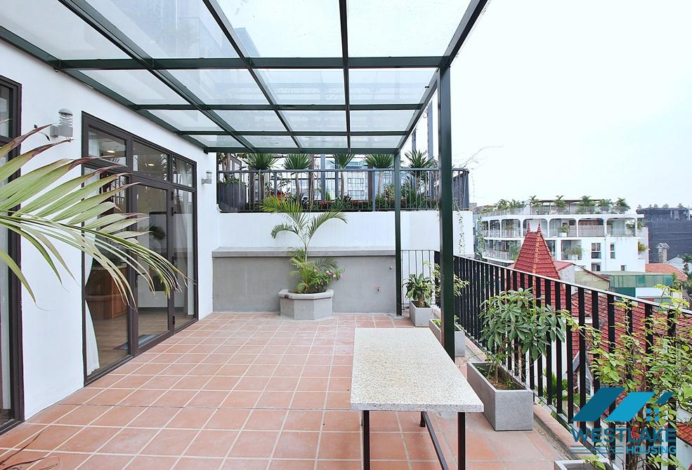 Huge balcony 1 bedroom apartment for rent in To Ngoc Van st, Tay Ho