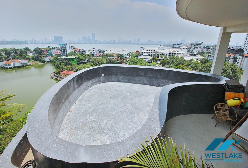 Duplex apartment with swimming pool for rent in Tay Ho district