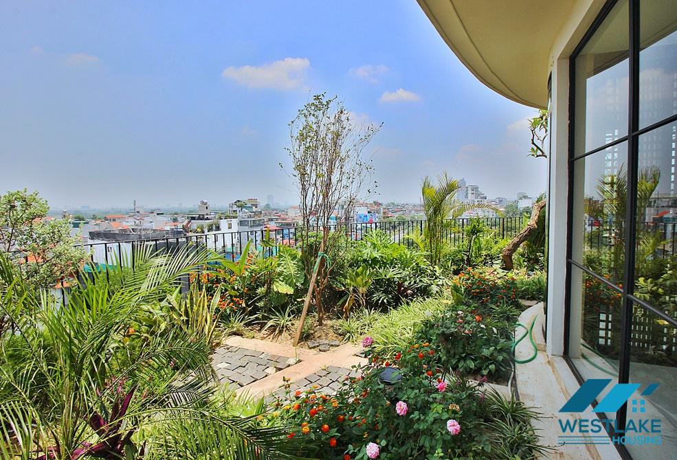 Duplex apartment with swimming pool for rent in Tay Ho district