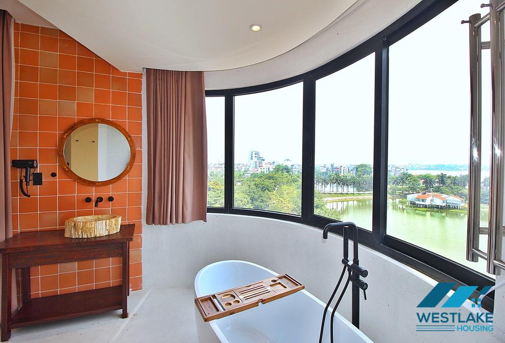 Duplex apartment with swimming pool for rent in Tay Ho district