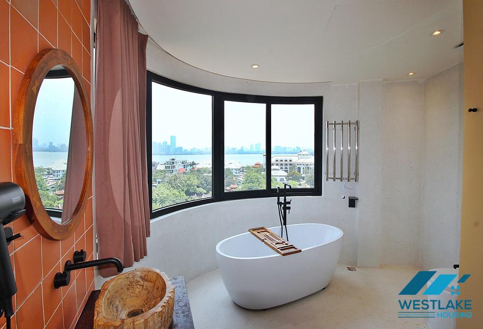 Duplex apartment with swimming pool for rent in Tay Ho district