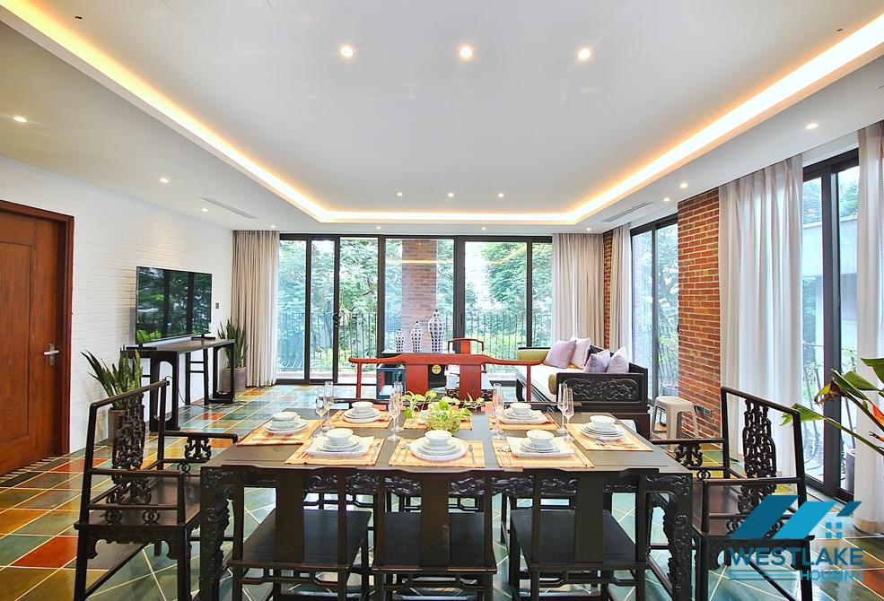 An unique and strange style 4 bedrooms apartment for rent in Dang Thai Mai, Tay Ho