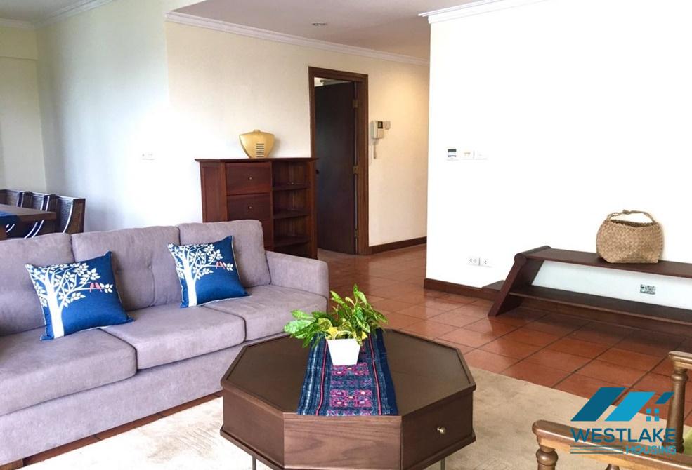 Fully serviced 03 bedrooms apartment for rent in Truc Bach area, Ba Dinh, Ha Noi