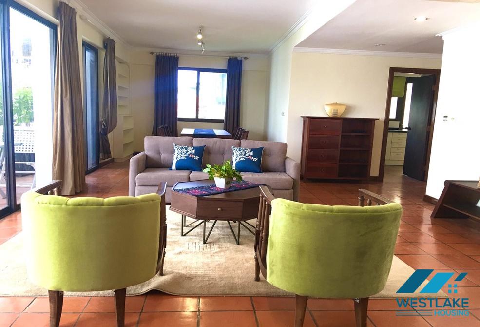 Fully serviced 03 bedrooms apartment for rent in Truc Bach area, Ba Dinh, Ha Noi