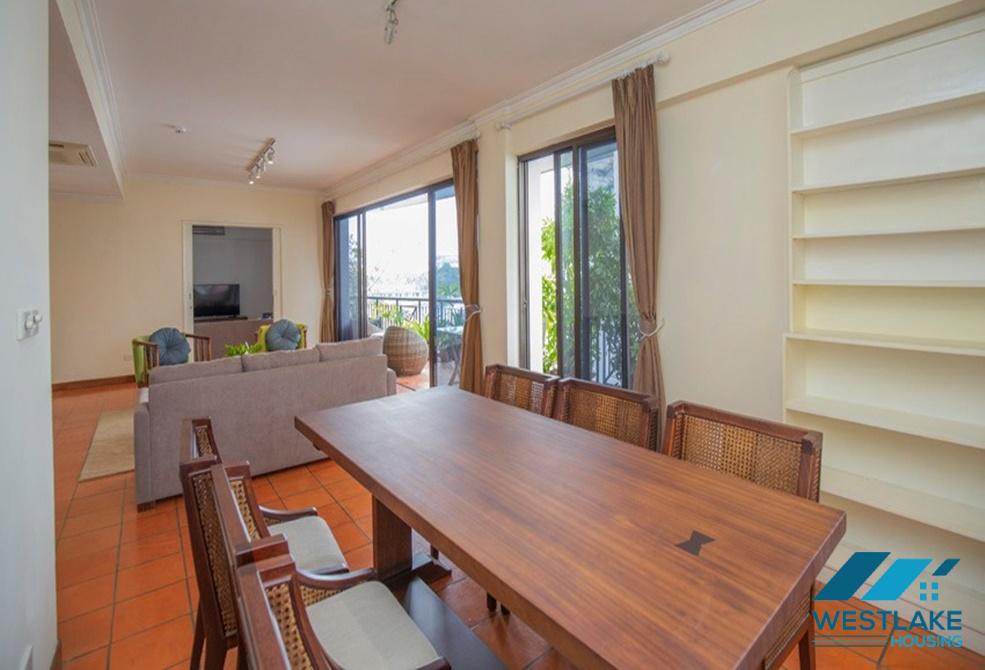 Fully serviced 03 bedrooms apartment for rent in Truc Bach area, Ba Dinh, Ha Noi