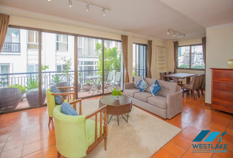 Fully serviced 03 bedrooms apartment for rent in Truc Bach area, Ba Dinh, Ha Noi