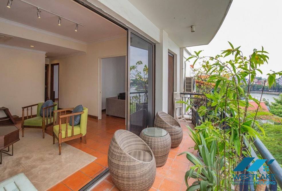 Fully serviced 03 bedrooms apartment for rent in Truc Bach area, Ba Dinh, Ha Noi