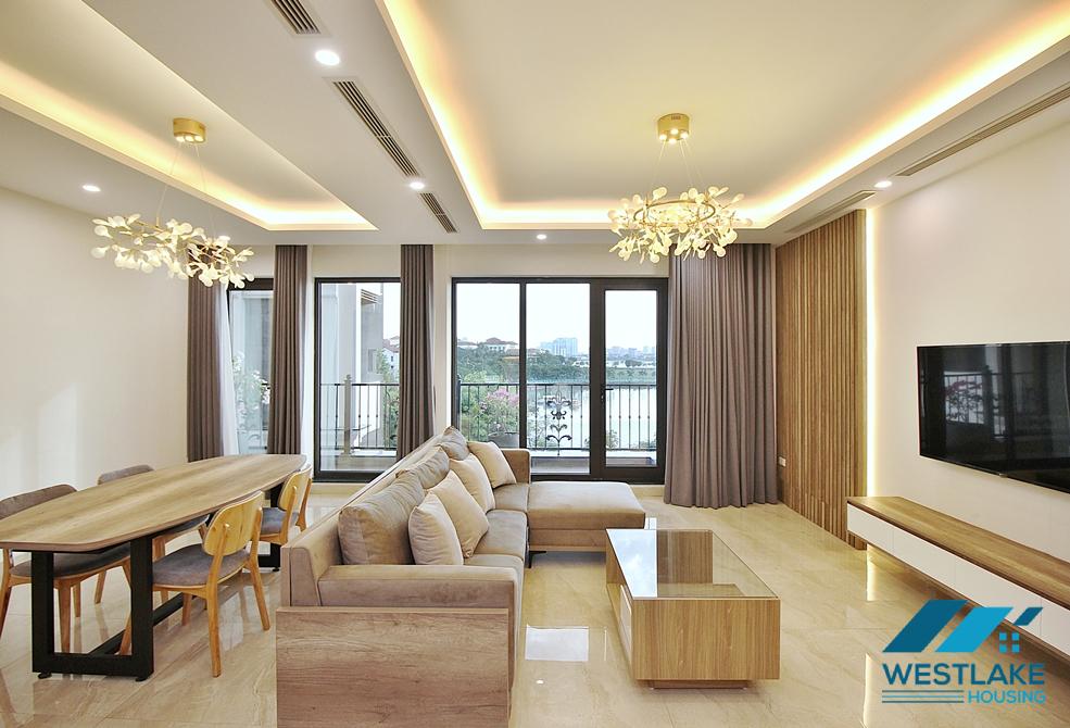Lake view and new three bedrooms apartment for rent in To Ngoc Van, Tay Ho