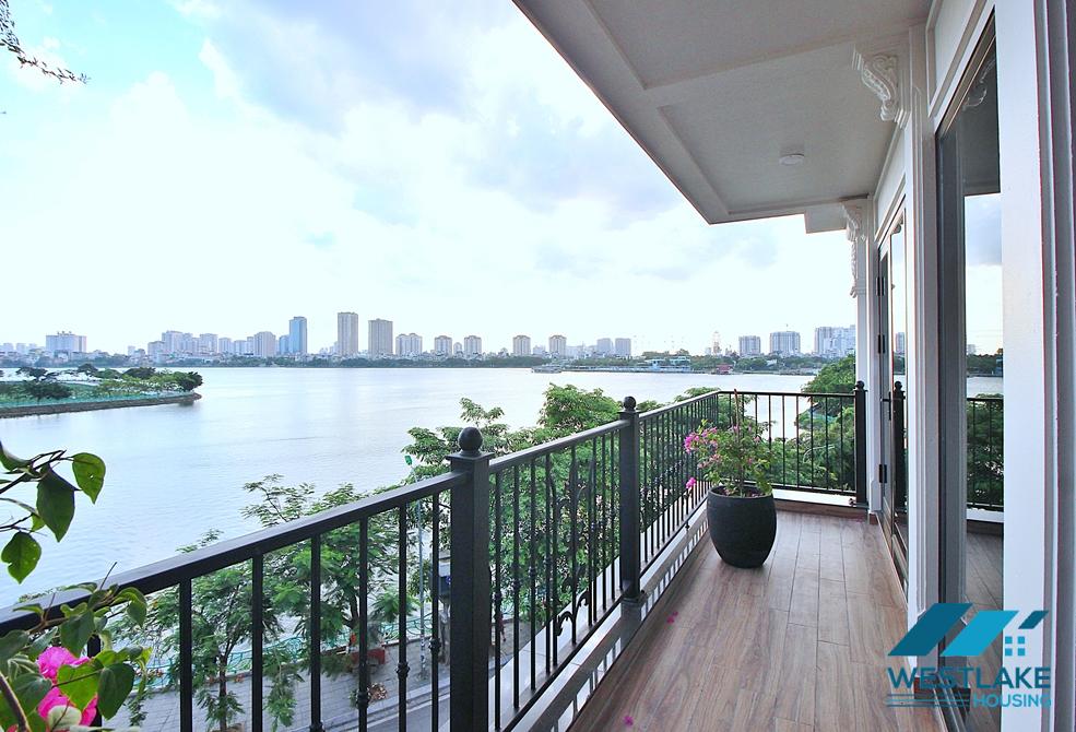 Morden and lake view apartment for rent in To Ngoc Van st, Tay Ho District