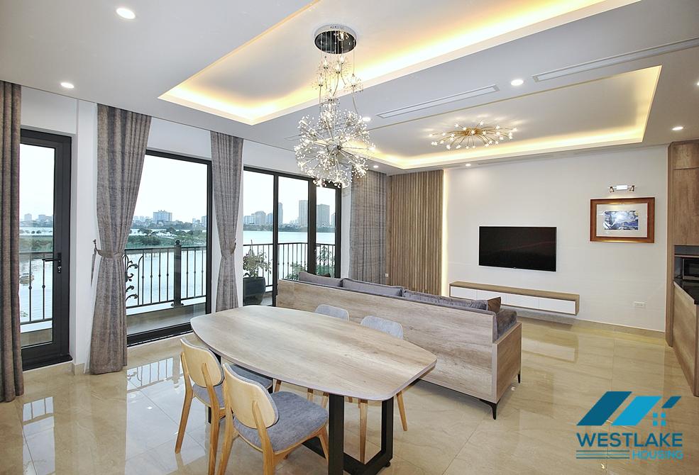 Morden and lake view apartment for rent in To Ngoc Van st, Tay Ho District