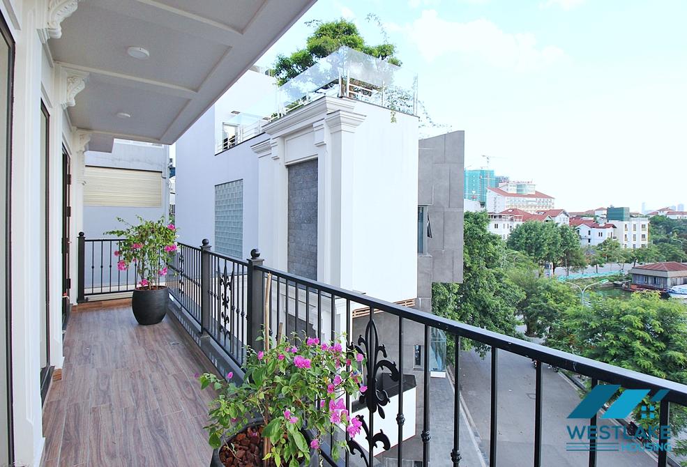 Morden and lake view apartment for rent in To Ngoc Van st, Tay Ho District