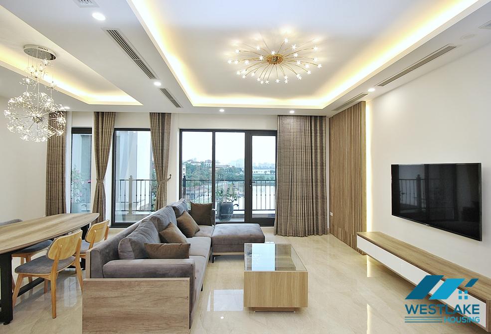 Morden and lake view apartment for rent in To Ngoc Van st, Tay Ho District