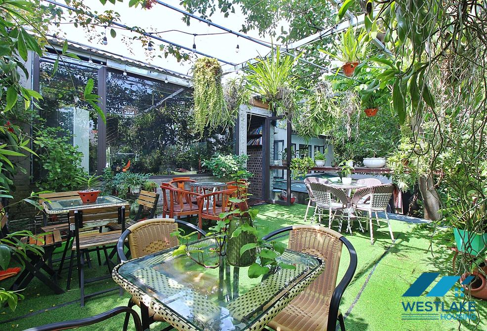 Green coffee or restaurant for rent in To Ngoc Van st, Tay Ho