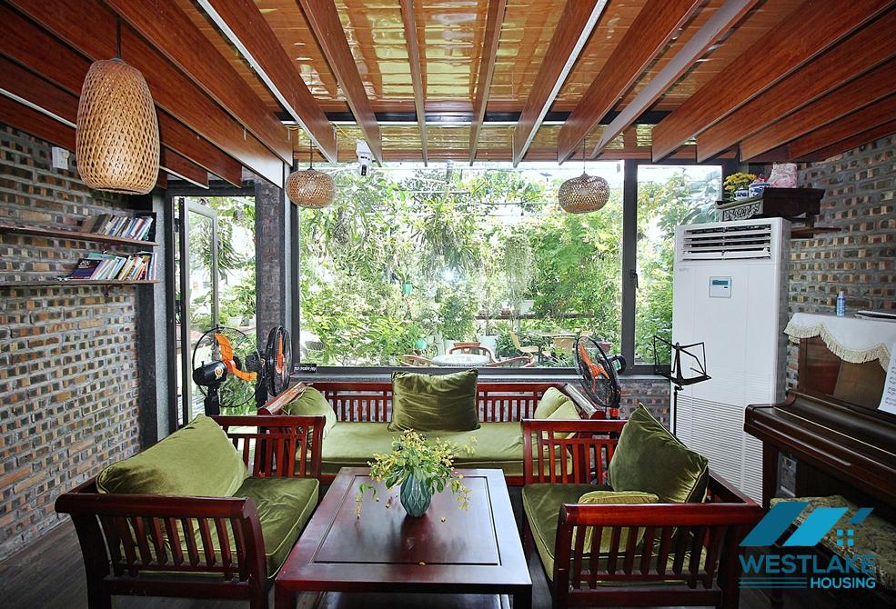 Green coffee or restaurant for rent in To Ngoc Van st, Tay Ho