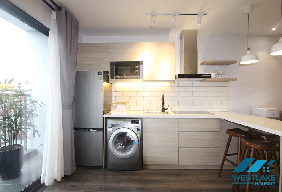 A high-end one bedroom apartment for rent is located on Bich Cau street,  Dong Da District