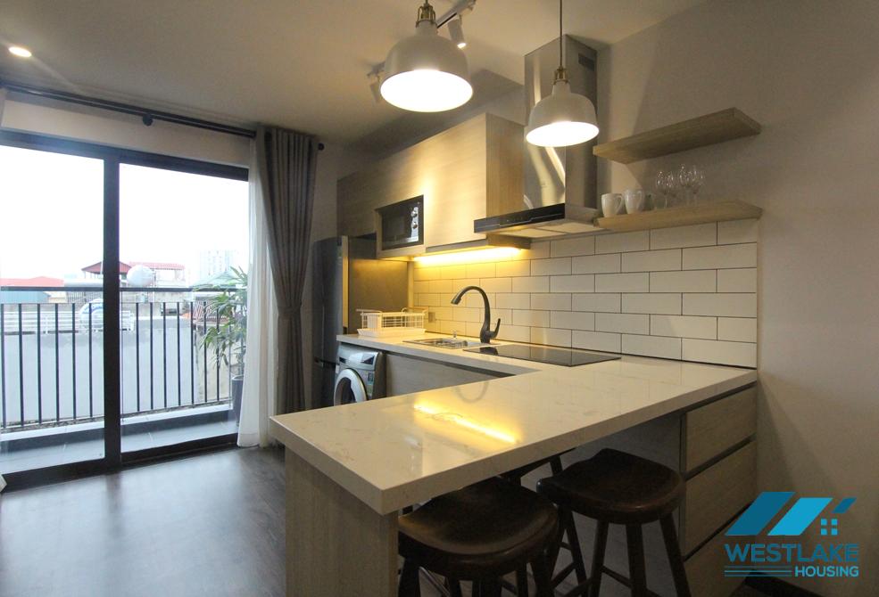 A high-end one bedroom apartment for rent is located on Bich Cau street,  Dong Da District