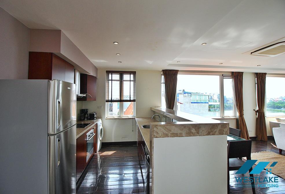  Lake view 1 bedroom apartment with huge balcony for rent in Quang An, Tay Ho