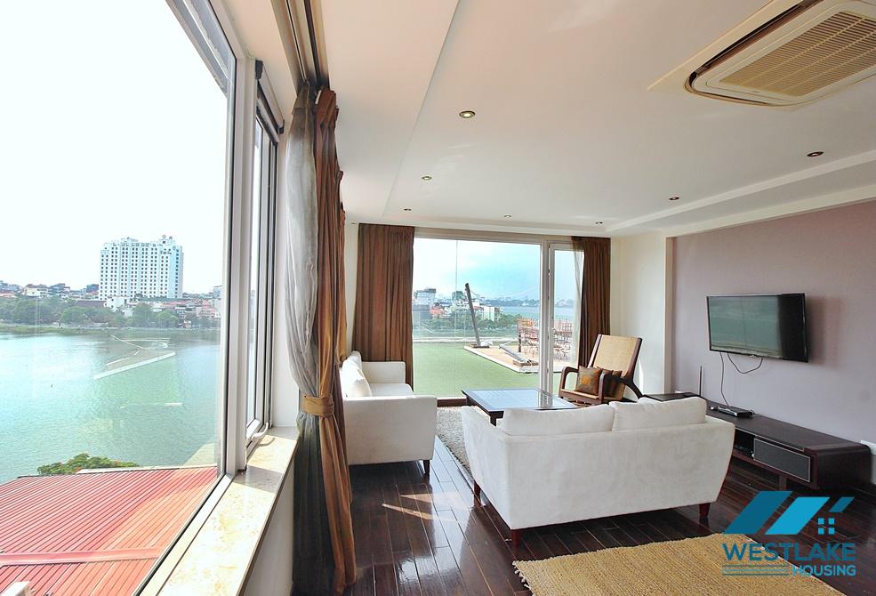  Lake view 1 bedroom apartment with huge balcony for rent in Quang An, Tay Ho