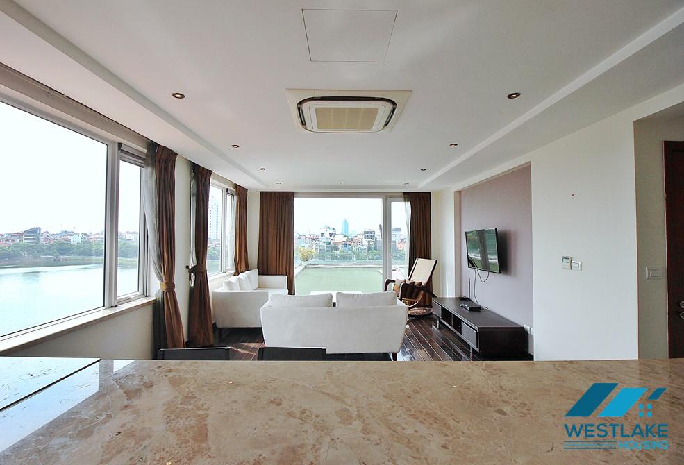  Lake view 1 bedroom apartment with huge balcony for rent in Quang An, Tay Ho