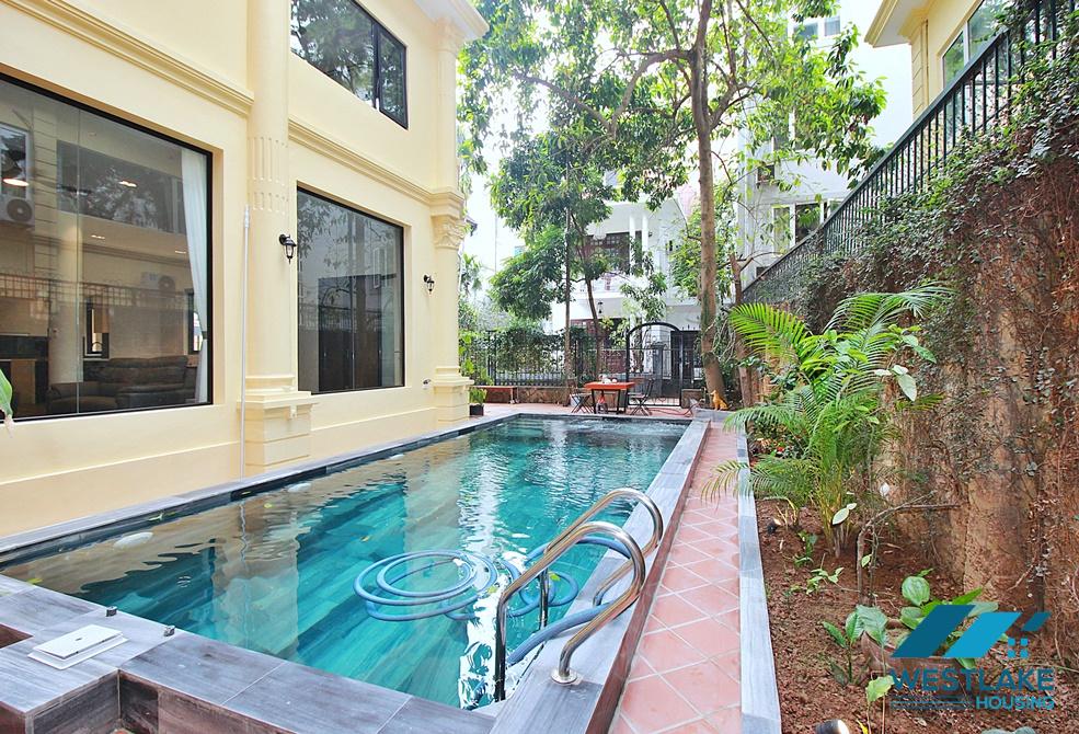Cho Thuê Nhà 4 Phòng Ngủ Đẹp, Ban Công, Bể Bơi, Sân Vườn Rộng Thoáng Sáng Tại Tô Ngọc Vân, Tây Hồ