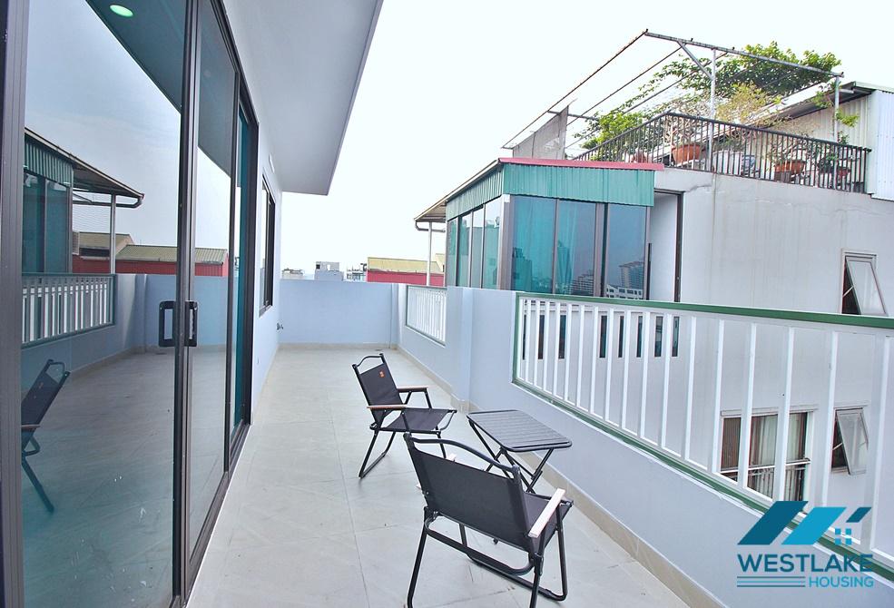 Large balcony one bedroom apartment for rent in Yen Phu area, Tay Ho, Ha Noi