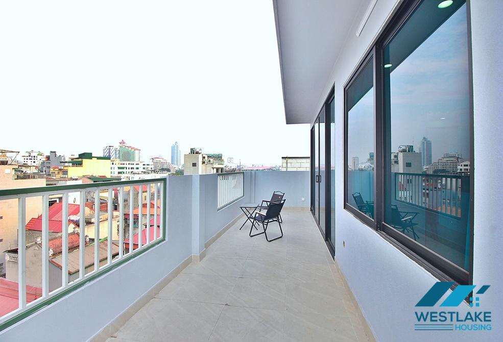 Large balcony one bedroom apartment for rent in Yen Phu area, Tay Ho, Ha Noi