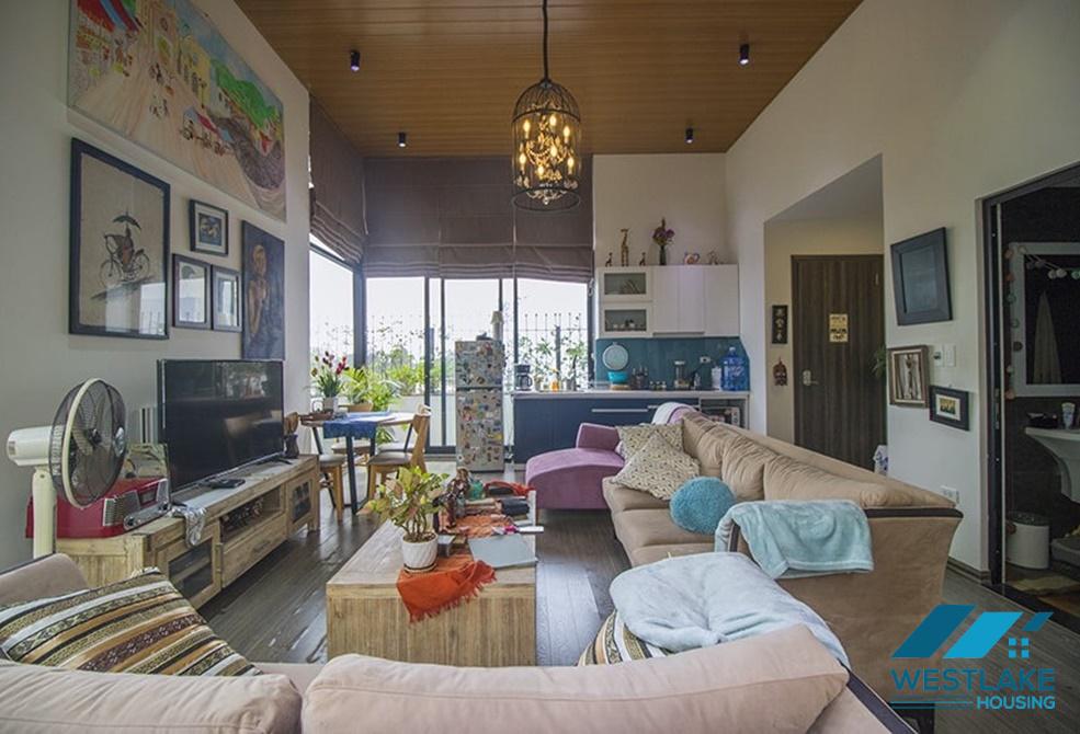 Bright one bedroom apartment with large balcony for rent in Dang Thai Mai area, Tay Ho, Ha Noi