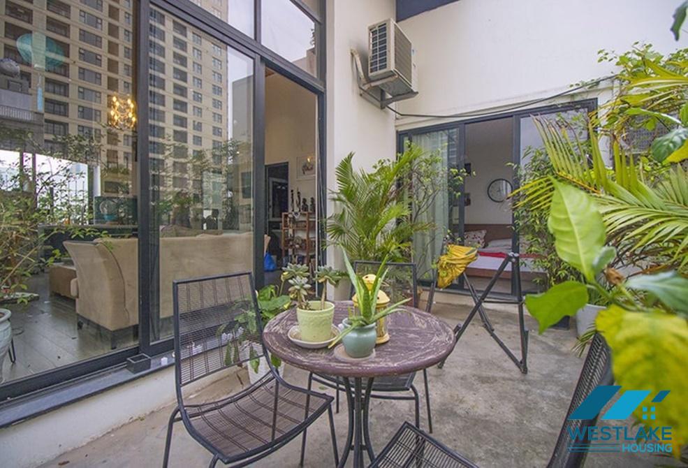 Bright one bedroom apartment with large balcony for rent in Dang Thai Mai area, Tay Ho, Ha Noi