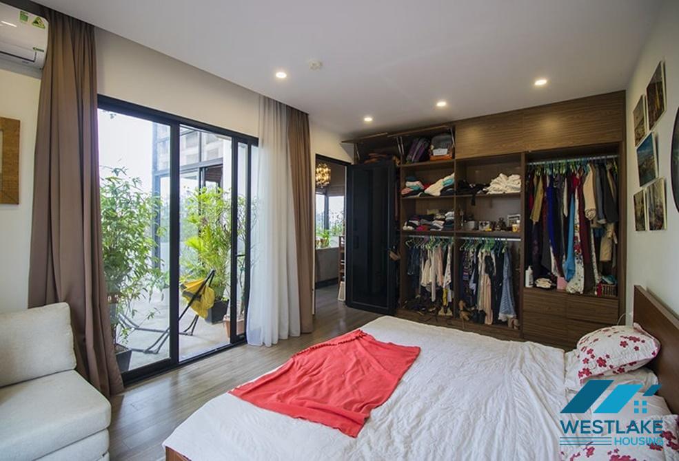 Bright one bedroom apartment with large balcony for rent in Dang Thai Mai area, Tay Ho, Ha Noi