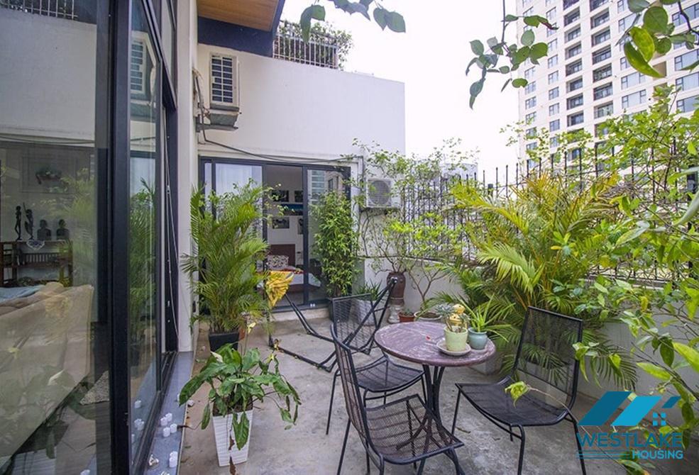 Bright one bedroom apartment with large balcony for rent in Dang Thai Mai area, Tay Ho, Ha Noi