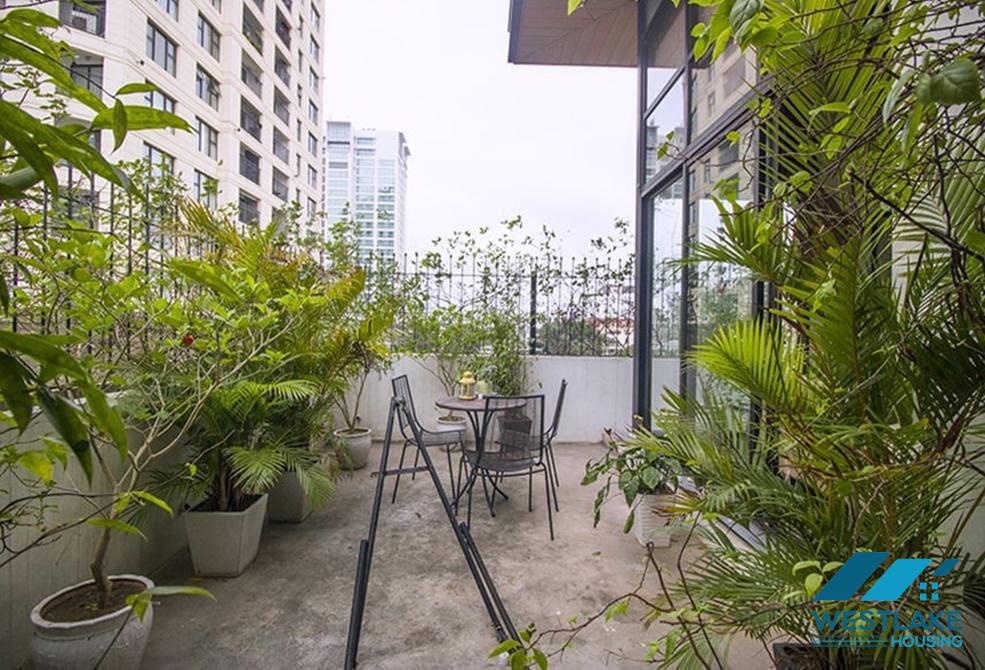 Bright one bedroom apartment with large balcony for rent in Dang Thai Mai area, Tay Ho, Ha Noi