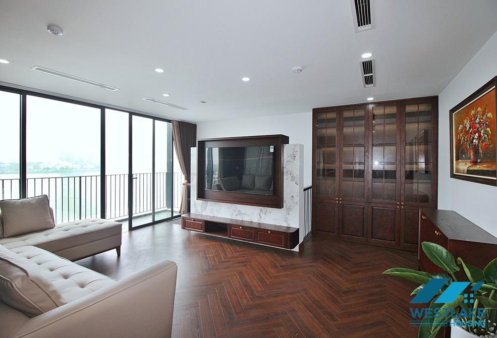 Amazing lake view duplex apartment for rent on Nhat Chieu Street, Tay Ho, Ha Noi