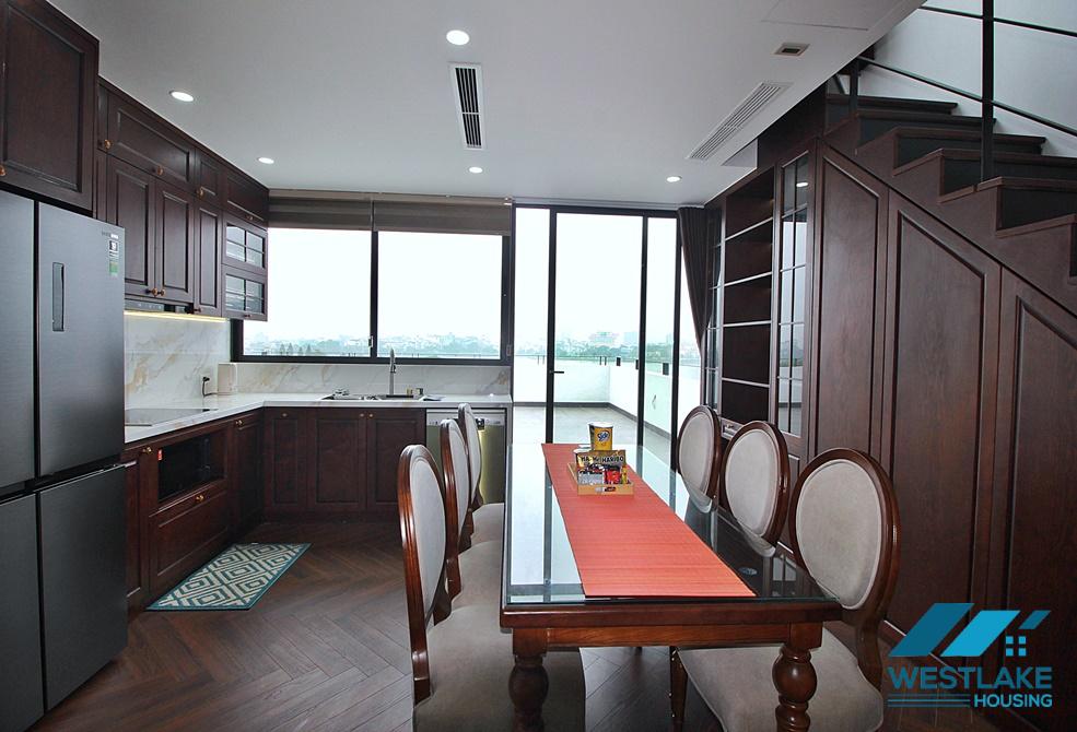 Amazing lake view duplex apartment for rent on Nhat Chieu Street, Tay Ho, Ha Noi